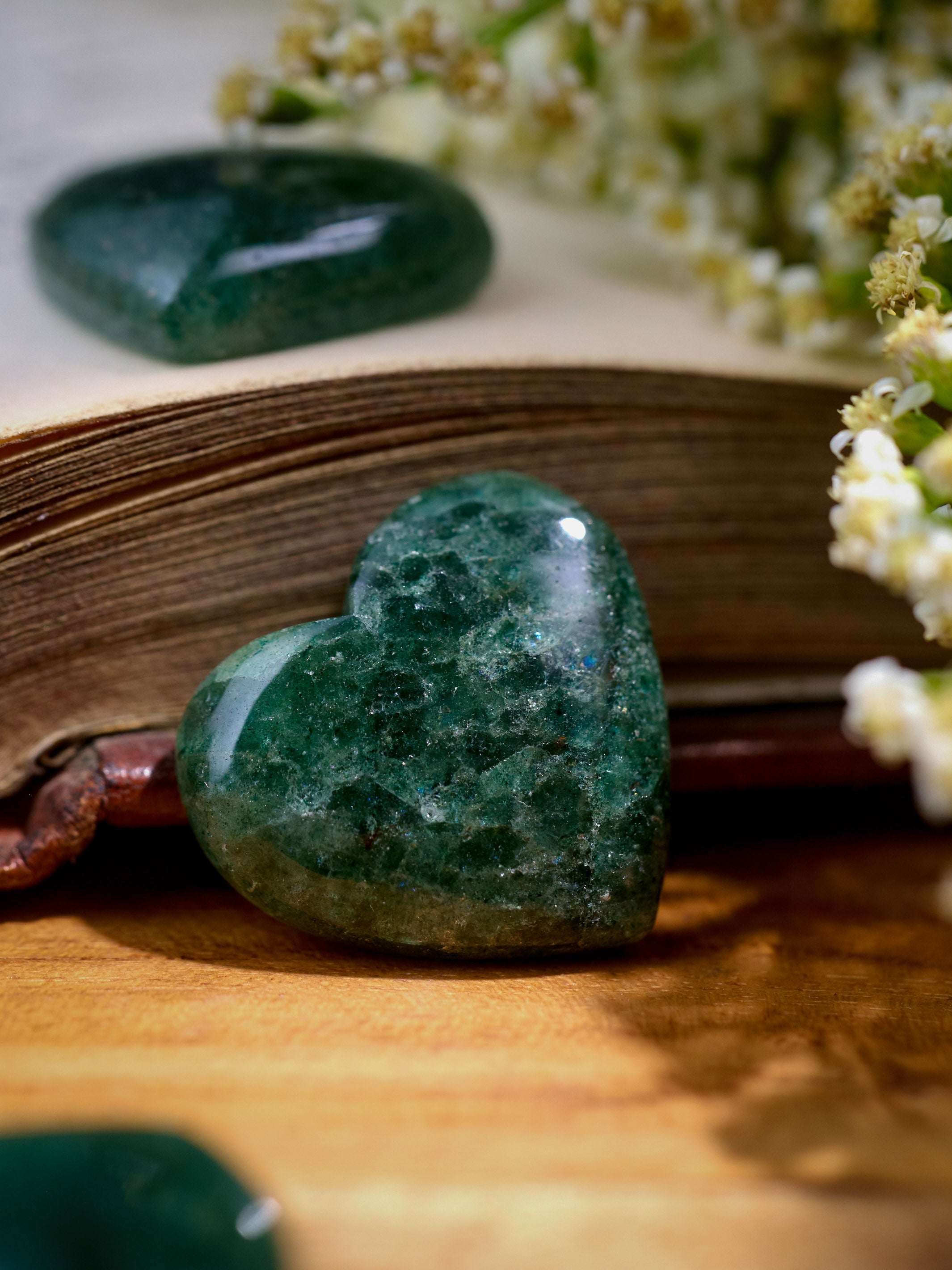 Semi-precious Stone - Moss Agate Heart