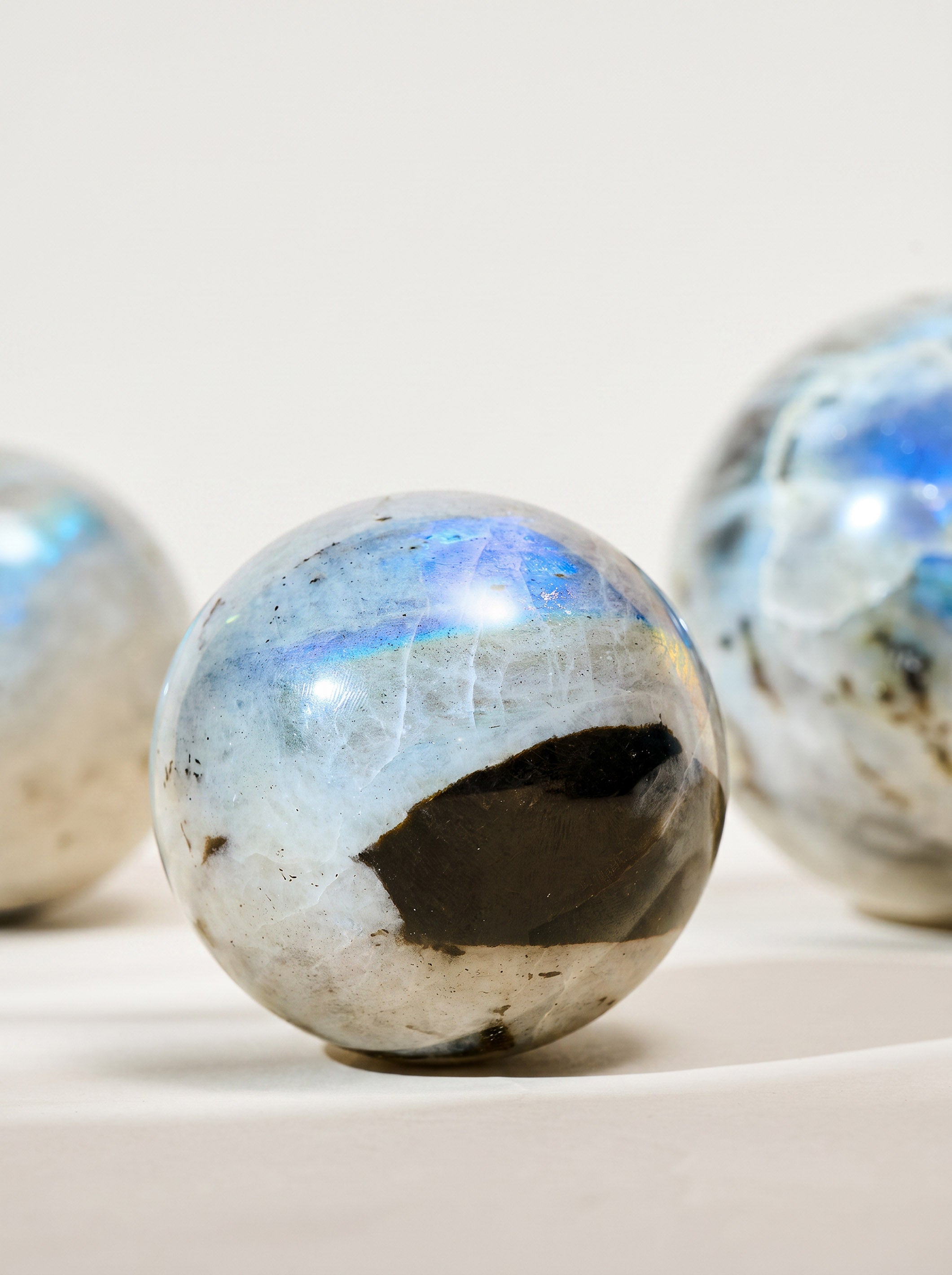 Semi-precious Gemstone - White Labradorite Sphere