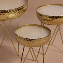 Stardust Gold Hammered Candle Urlis on a stand set of 3