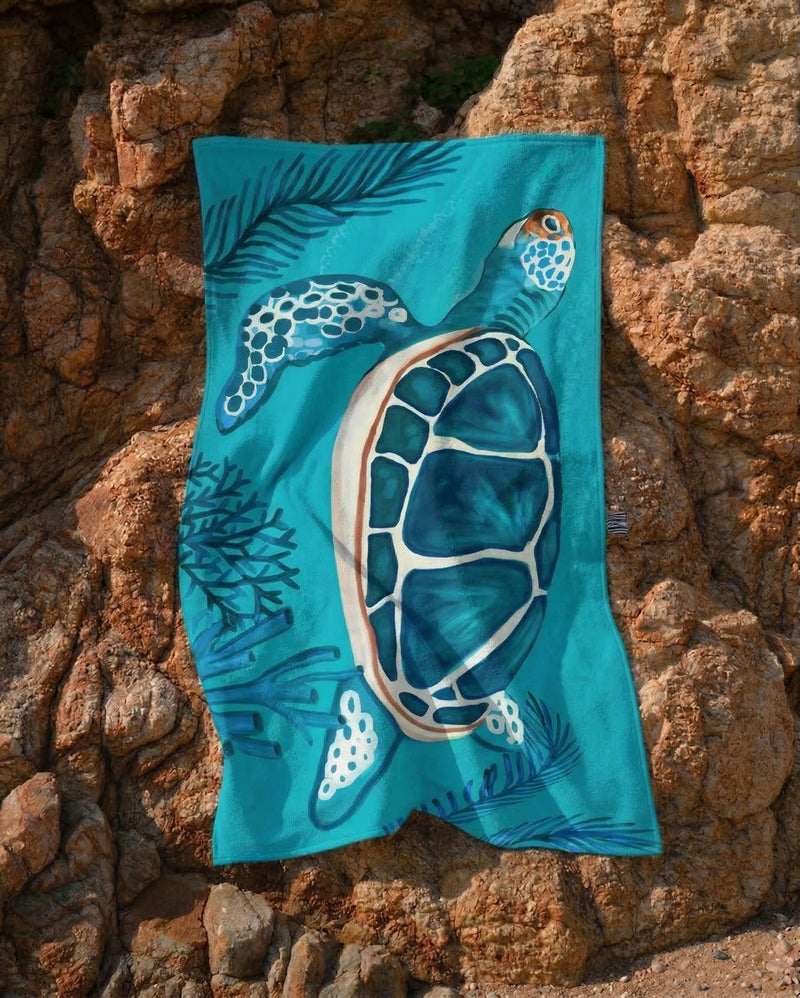 Turtled Printed Beach Towel