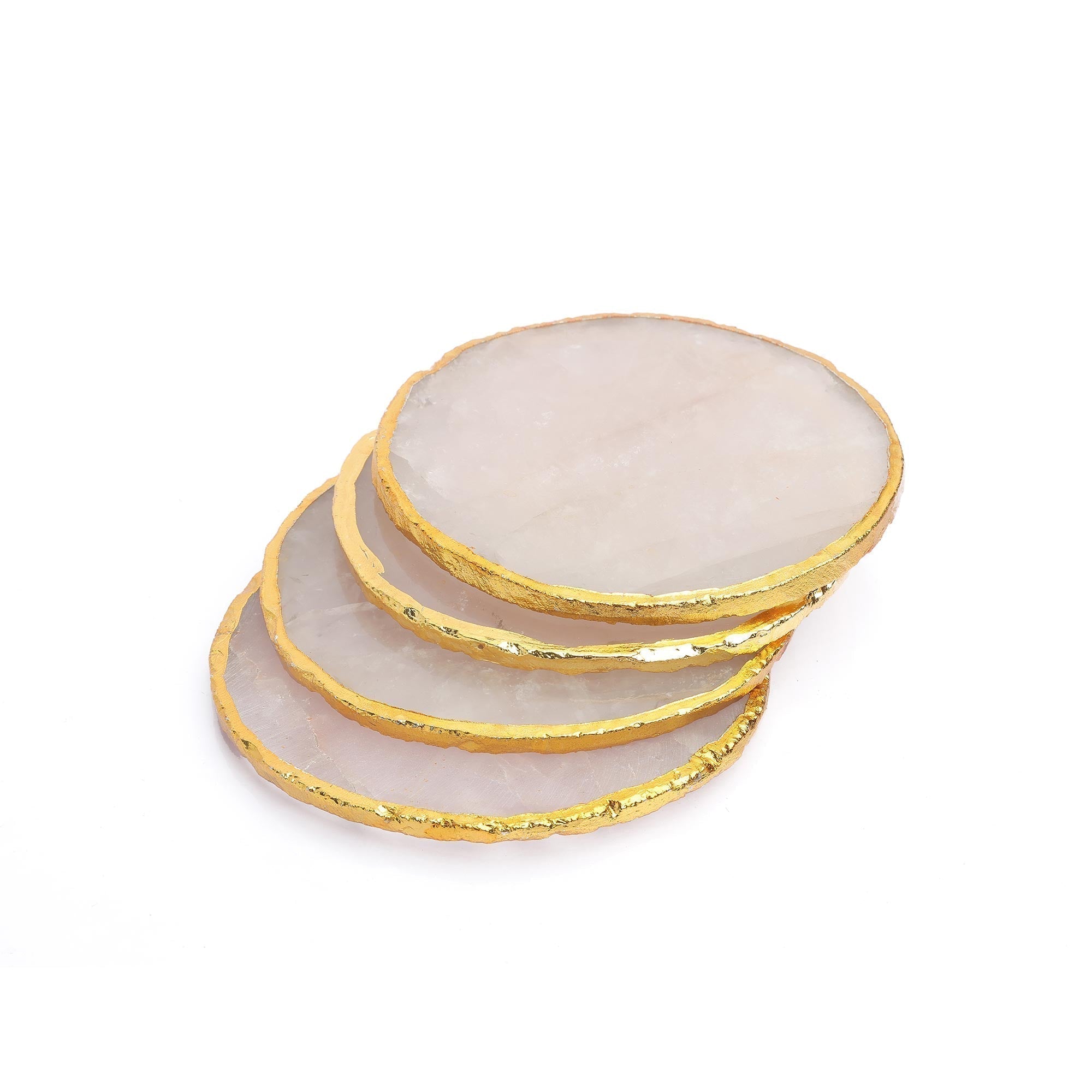Semi Precious Coasters Set of 4 - Rose Quartz