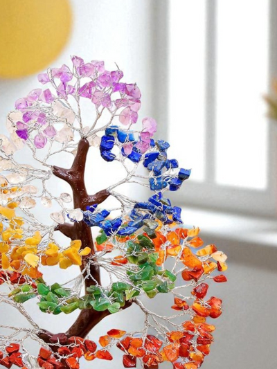 300 Beads 7 Chakra Crystal Tree with Natural Healing Gemstones
