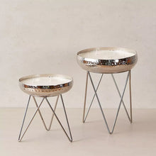 Stardust Silver Hammered Candle Urlis on a stand set of 3