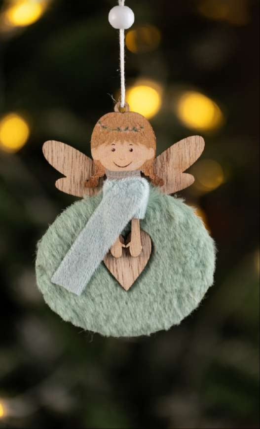 Green Plush Angel Hanging Ornament_CC70