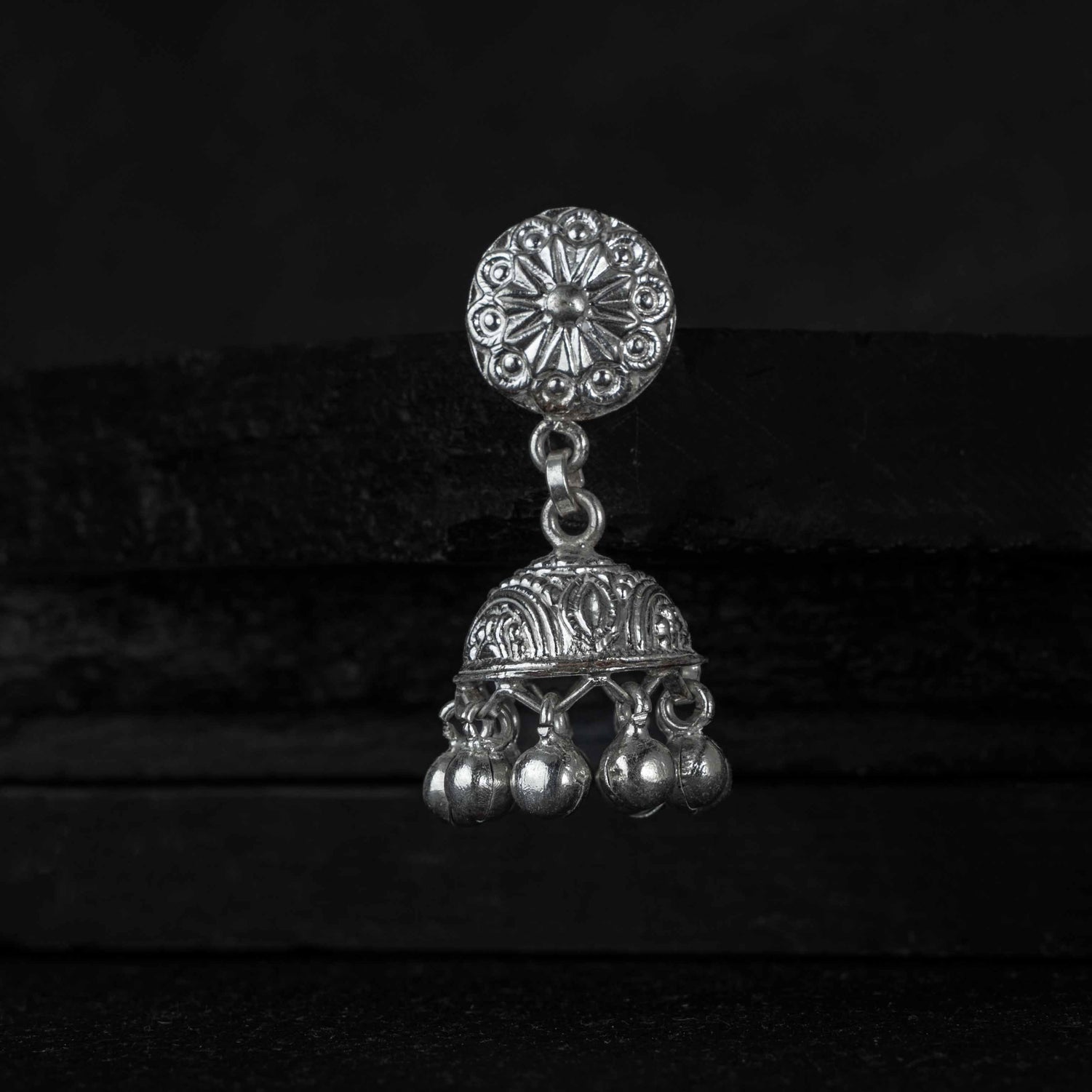 Tara Silver Jhumki Earring