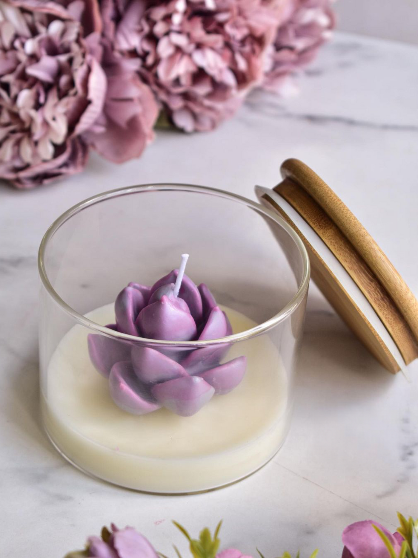 Lilac Echeveria Bliss Candle