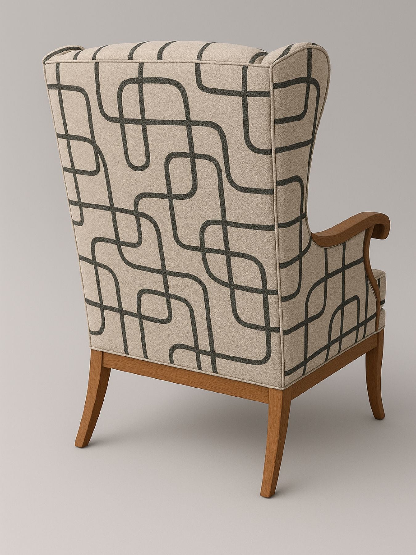 Modern Wingback Accent Chair with Contemporary Fabric