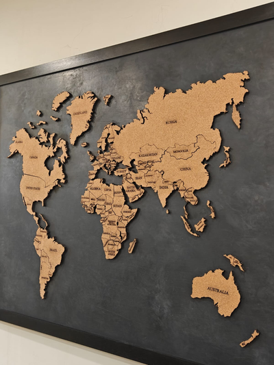 World Map Art for Modern Interior Spaces
