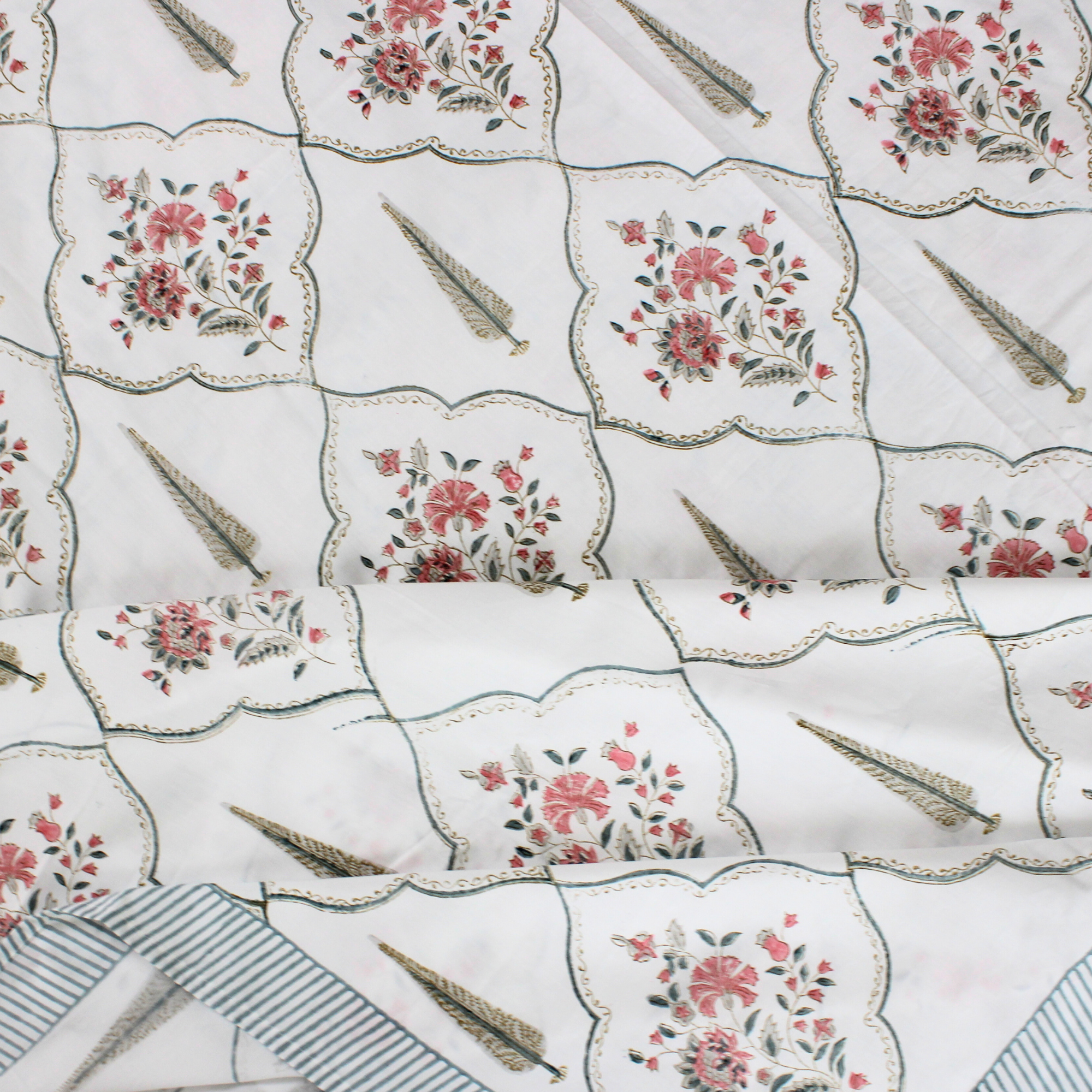 Colors Of The Garden Handblock Bedsheet