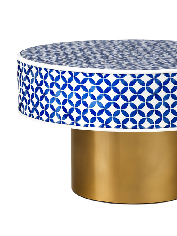 Inlay Round Coffee Table-Moroccan