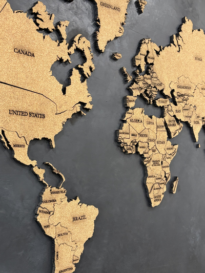 World Map Art for Modern Interior Spaces