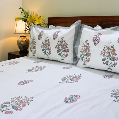 Colors Of The Garden Handblock Bedsheet