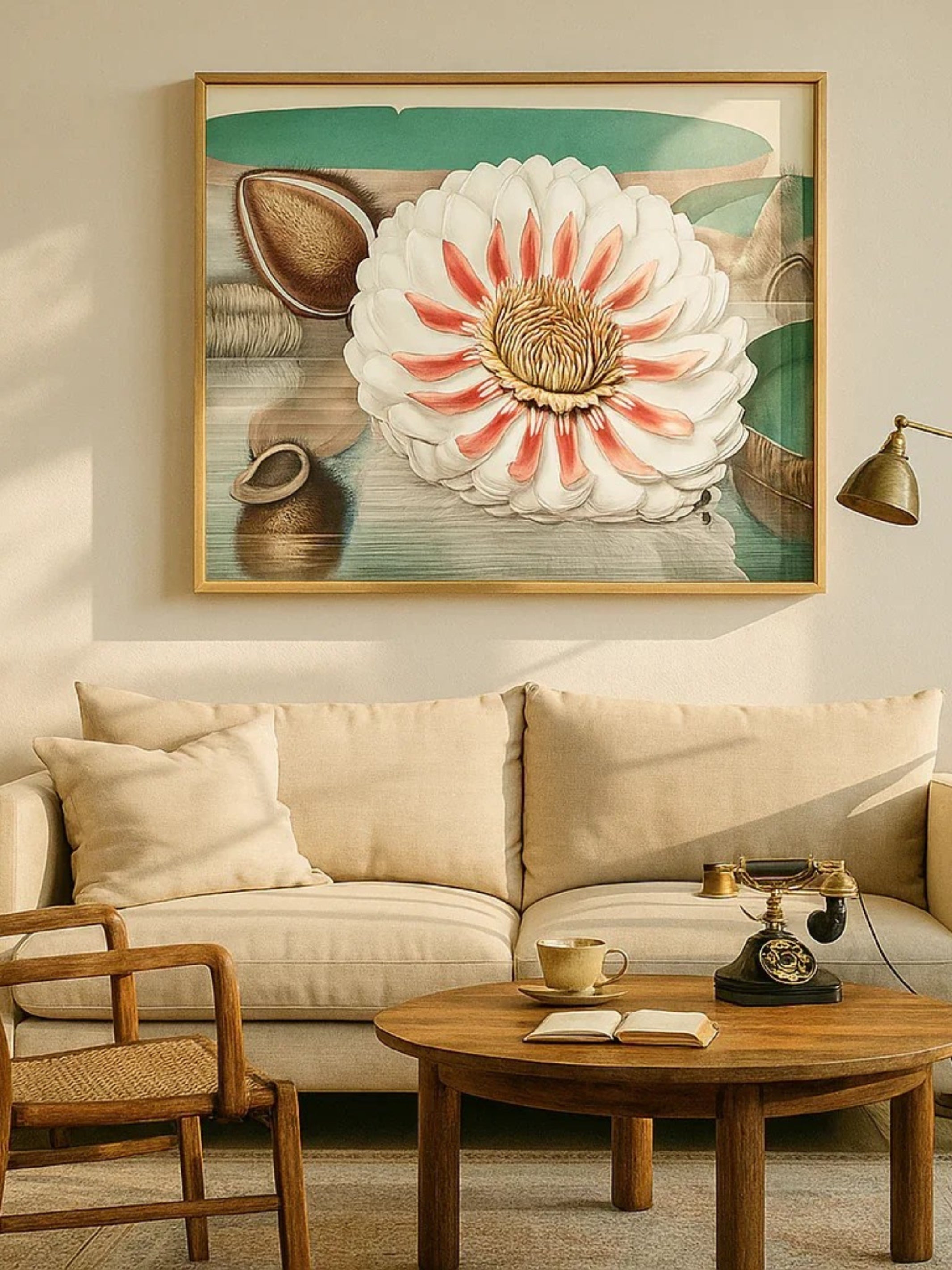 The Great Water Lily of America (1854) I Digital Art Print