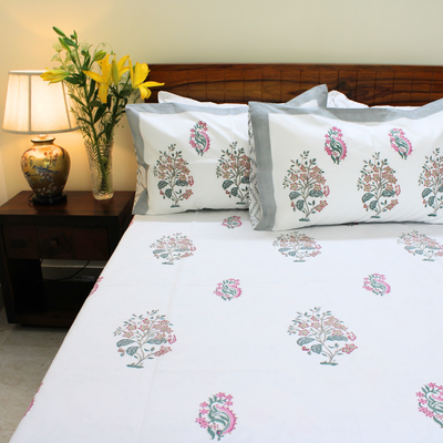 Colors Of The Garden Handblock Bedsheet