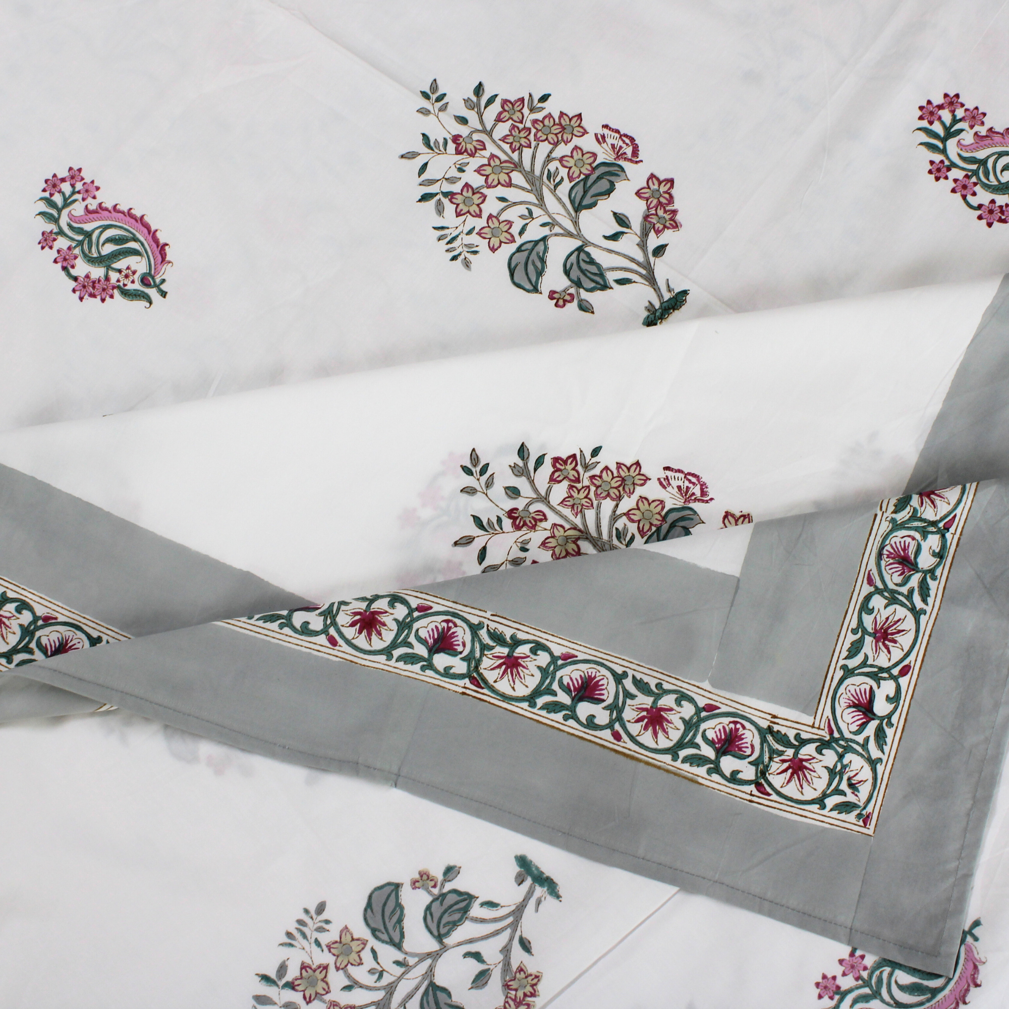 Colors Of The Garden Handblock Bedsheet