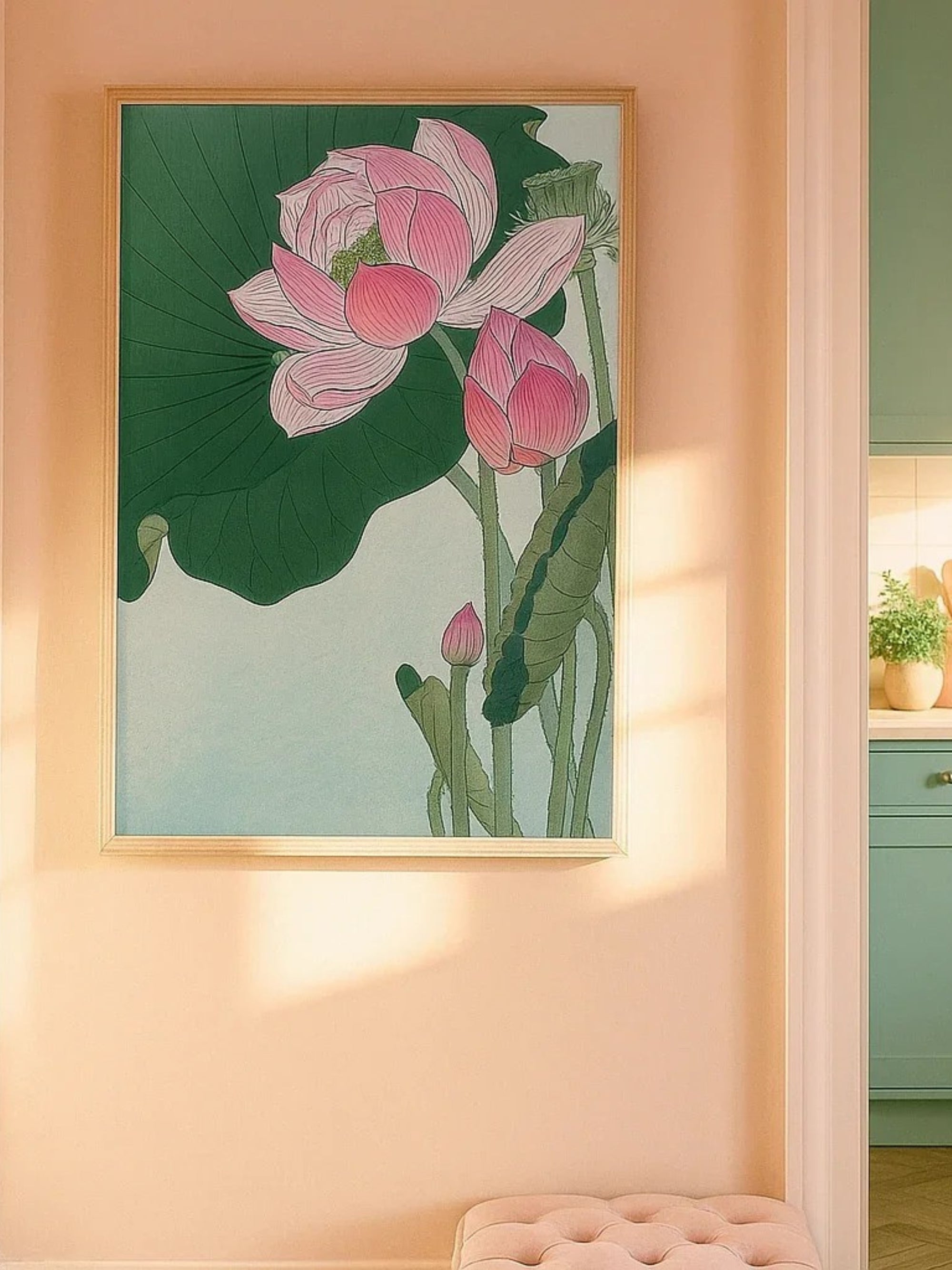 Blooming lotus flowers (1920 - 1930) Vintage Digital Art Prints