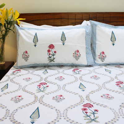 Colors Of The Garden Handblock Bedsheet