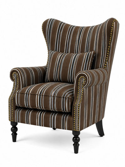 Evaniah Stripe Wing Chair