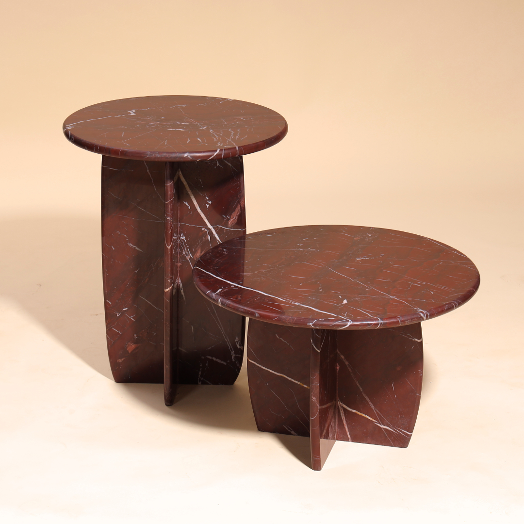 Raio Marble Table - Rosso