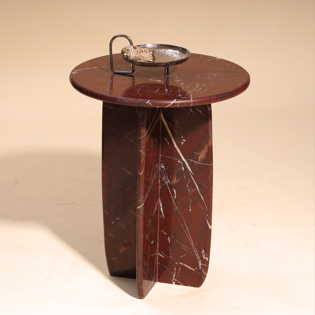 Raio Marble Table - Rosso