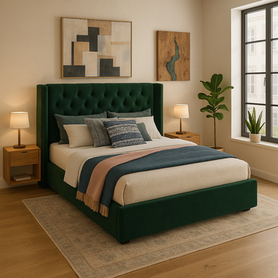 Velour Majesty Upholstered Bed