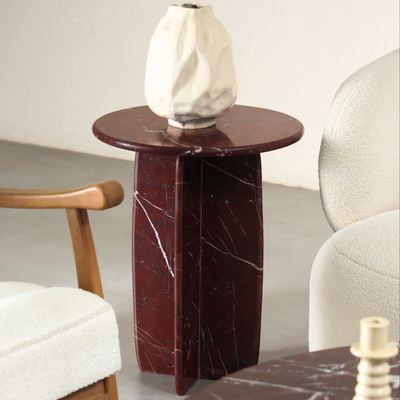 Raio Marble Table - Rosso