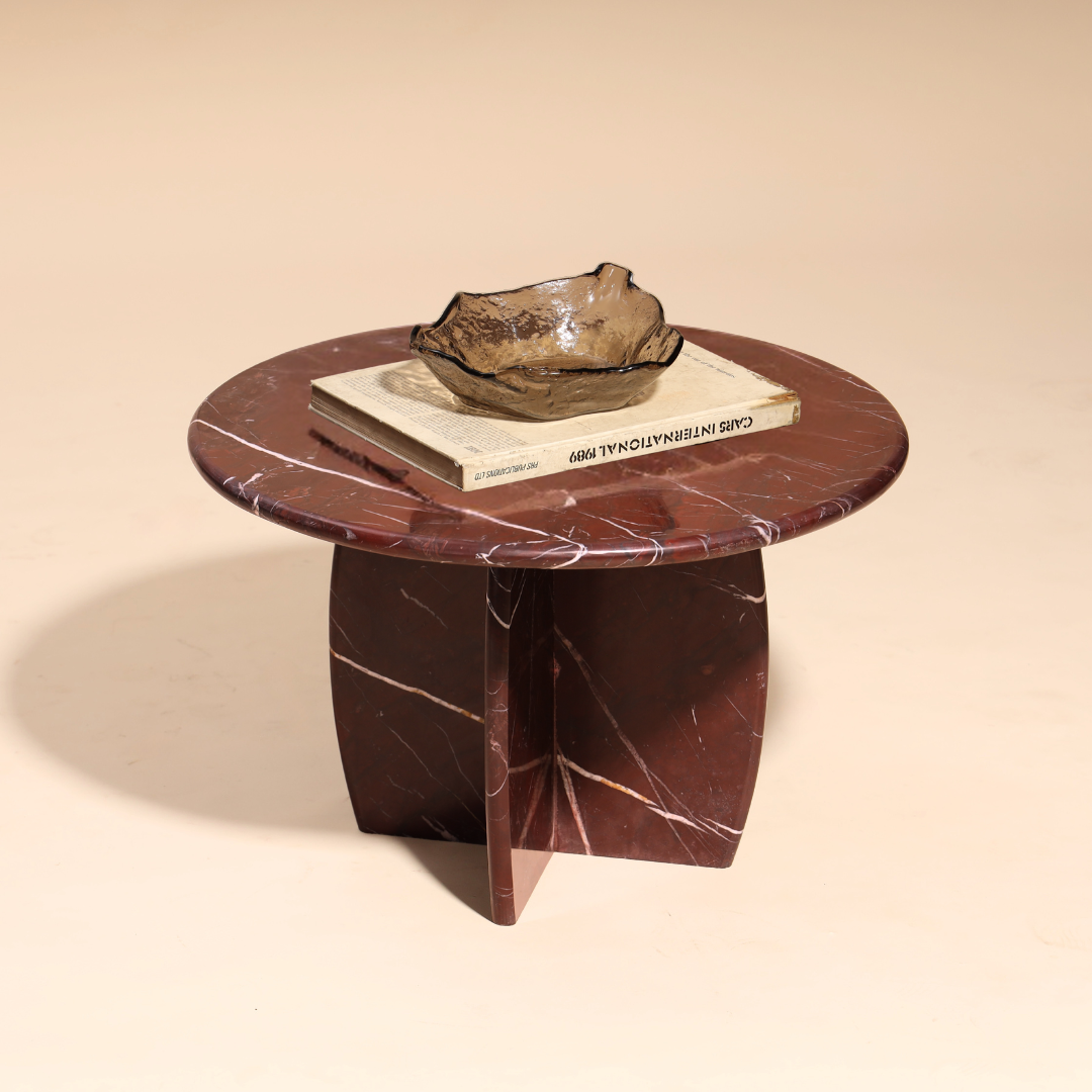 Raio Marble Table - Rosso