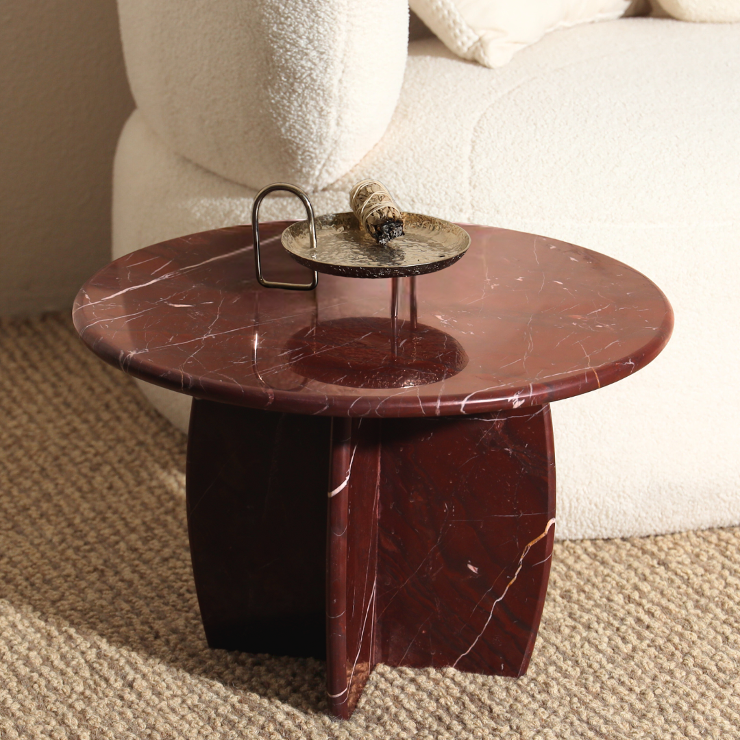 Raio Marble Table - Rosso