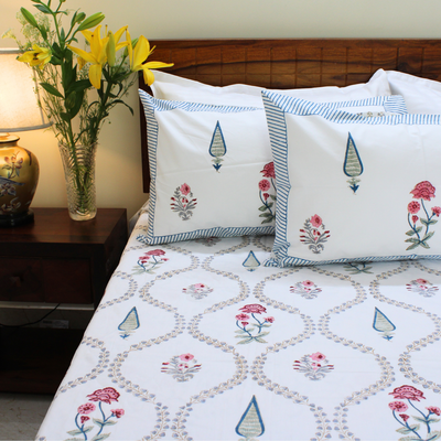 Colors Of The Garden Handblock Bedsheet