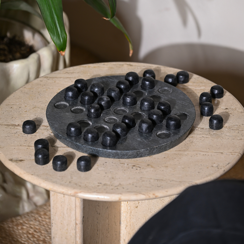 Black Marble Solitaire Board