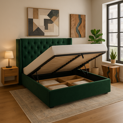 Velour Majesty Upholstered Bed