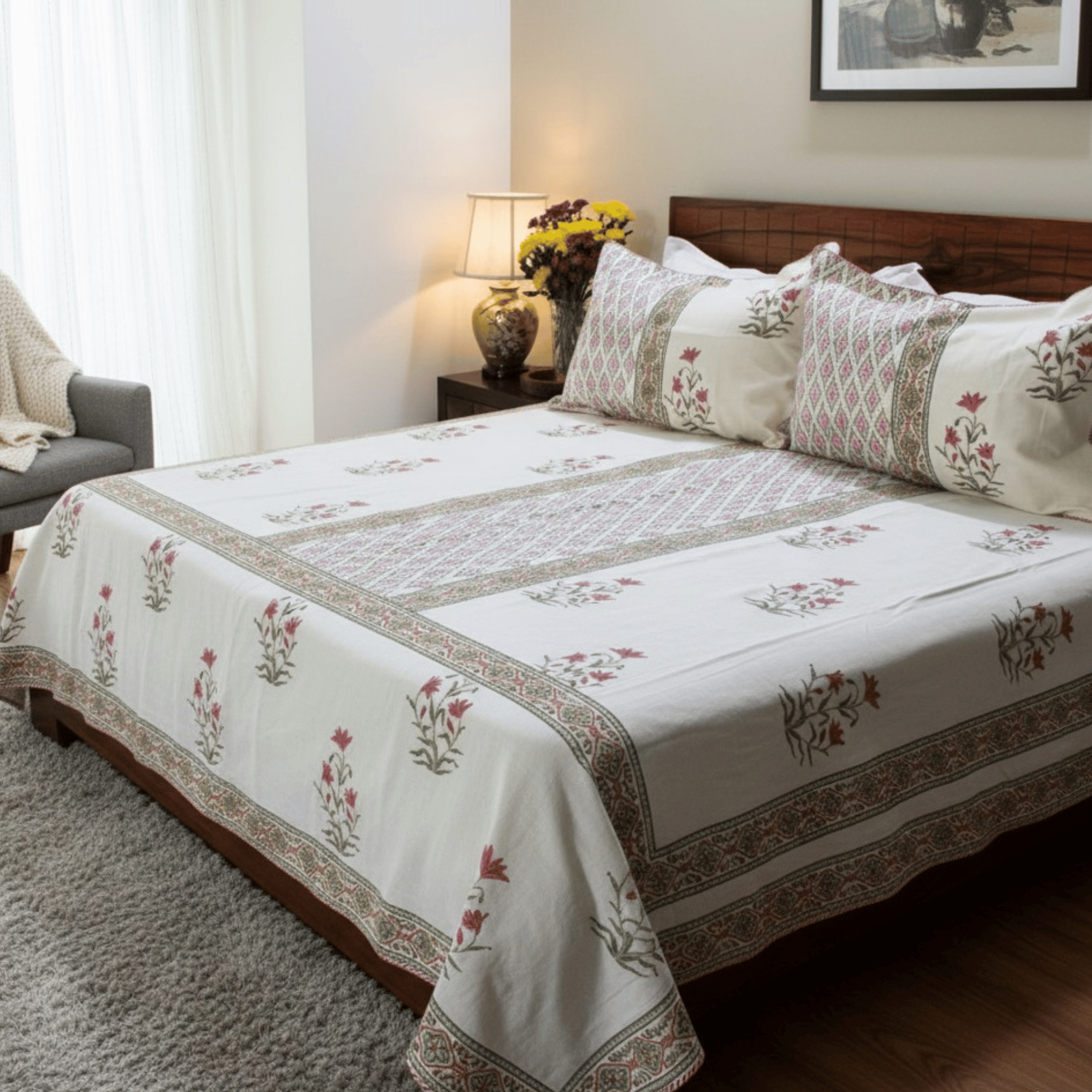 Anand Bagh Lotus Garden Bedcover
