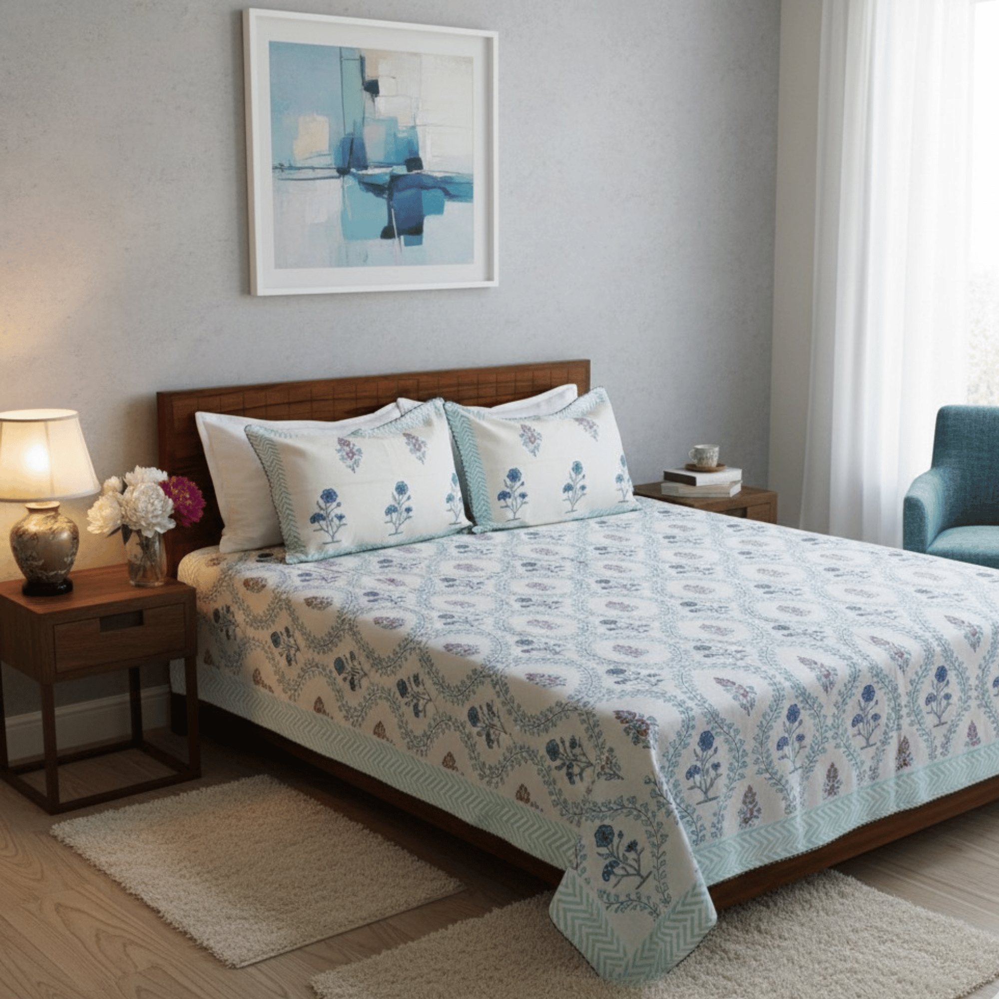 Anand Bagh Lotus Garden Bedcover