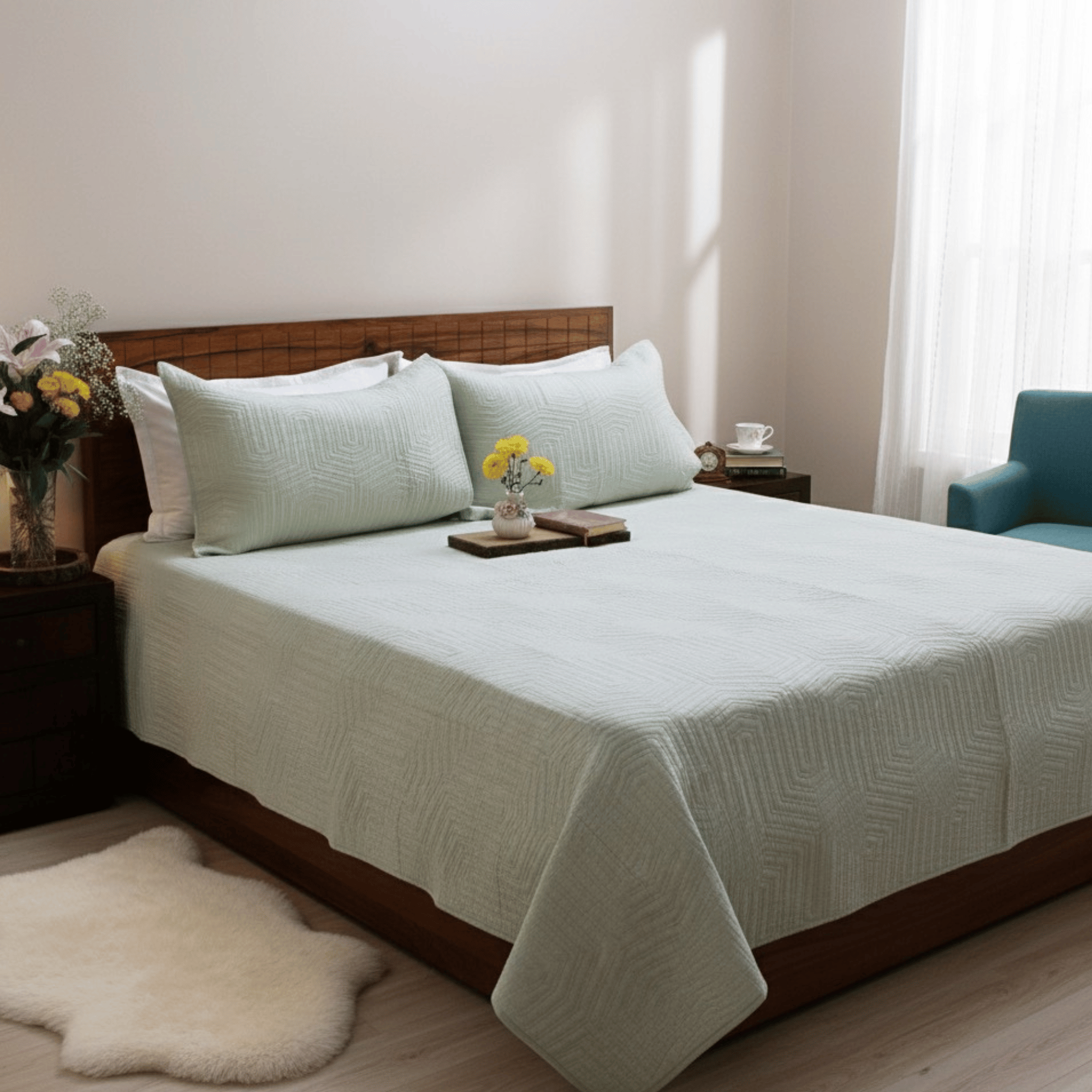 Serene Stich Quilted Bed Cover-PM