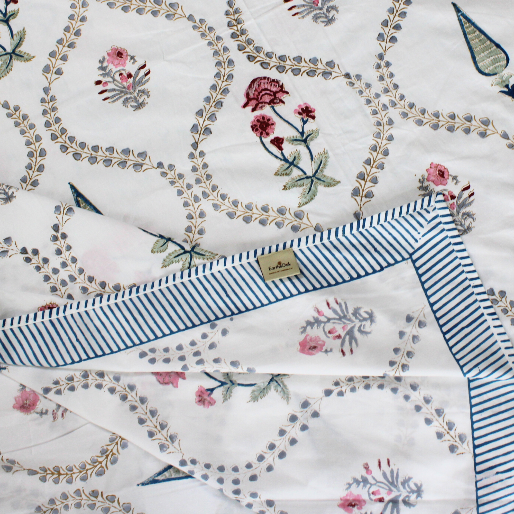 Colors Of The Garden Handblock Bedsheet
