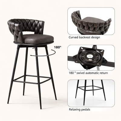 Presley Bar Stool - Charcoal Grey