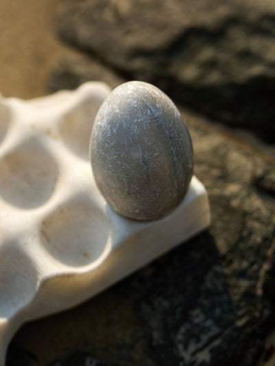 Handcrafted White Marble Egg Tray