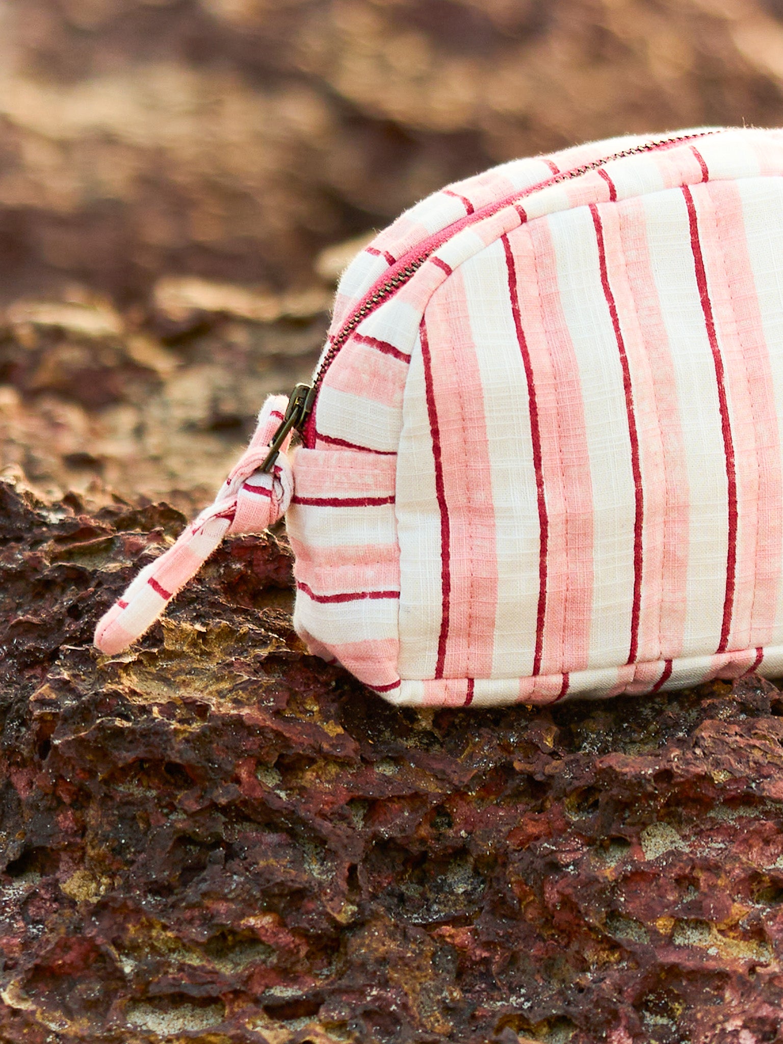 Sustainable Quilted Cotton Travel Pouch Set | Rosé Classic Organiser Set