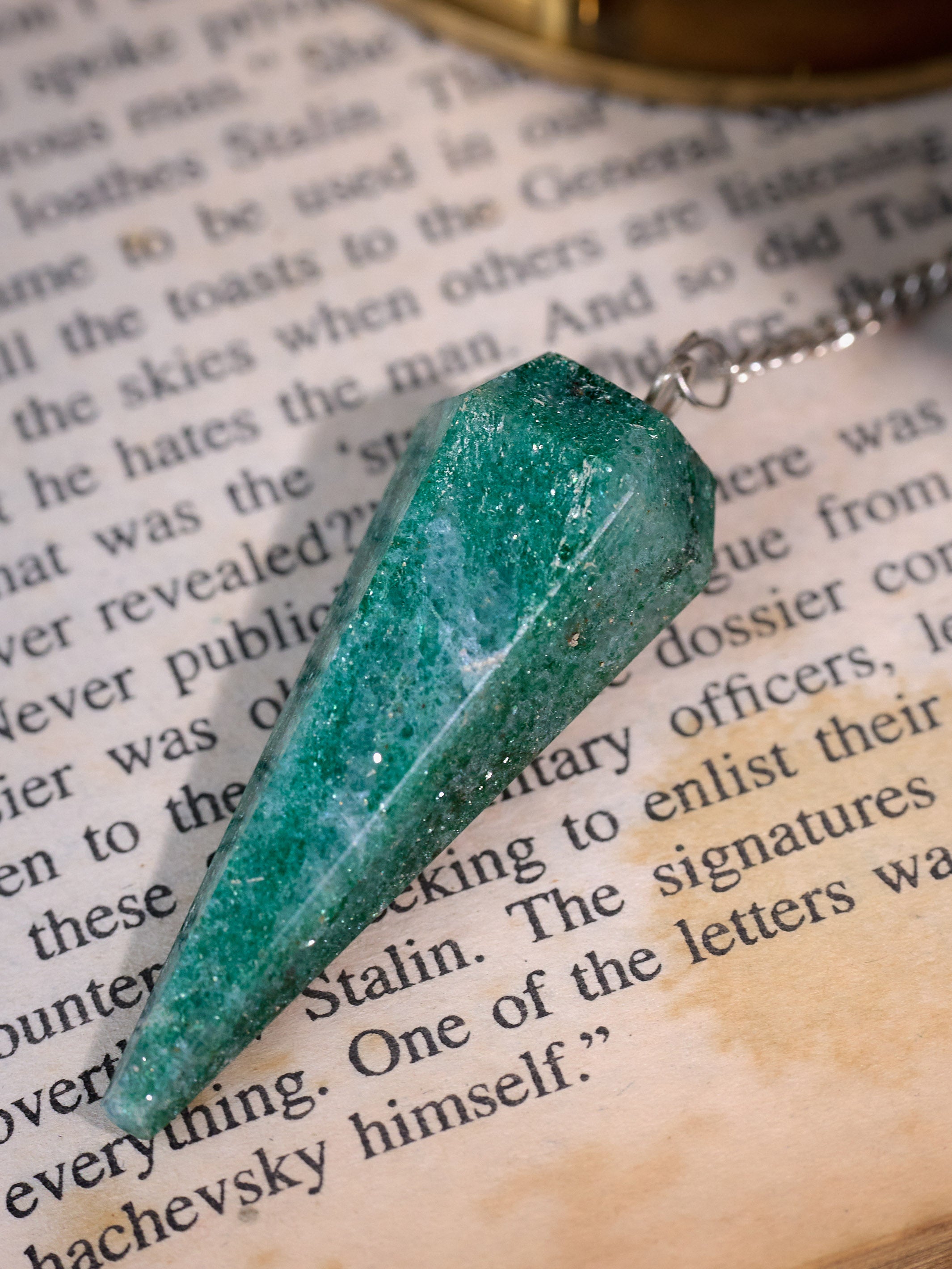 Semi-precious Stone - Moss Agate Pendulum