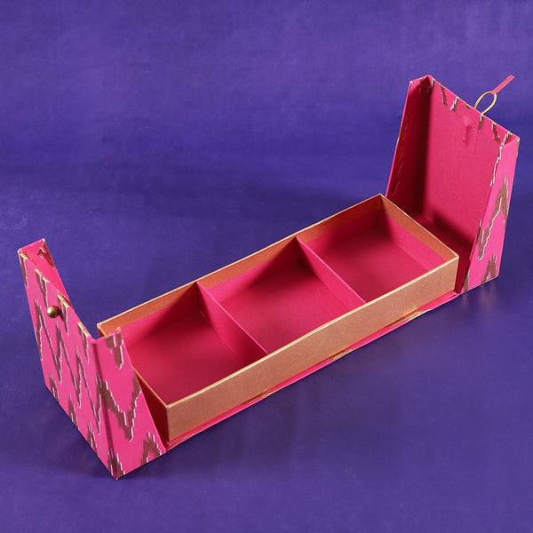 Ikat Pink 3 Partition Box