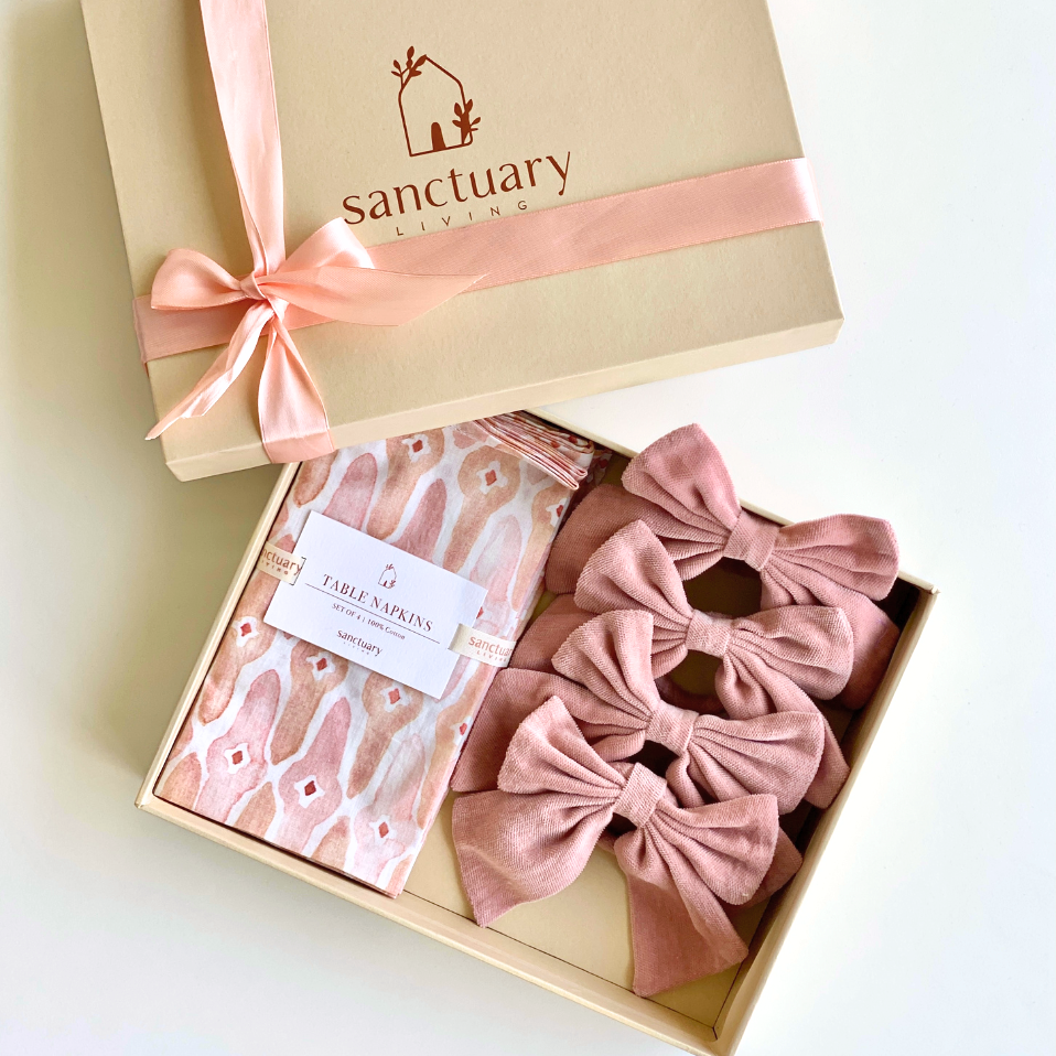 Mosaic Blush Gift Box-Napkins & Napkin Rings