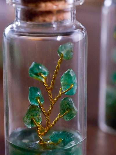 Semi-precious Gemstone - Green Aventurine Bottle Tree - Set of 2