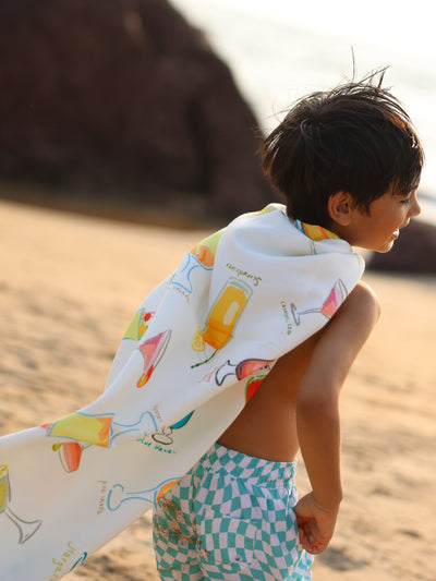 Happy Hour Printed Beach Towel