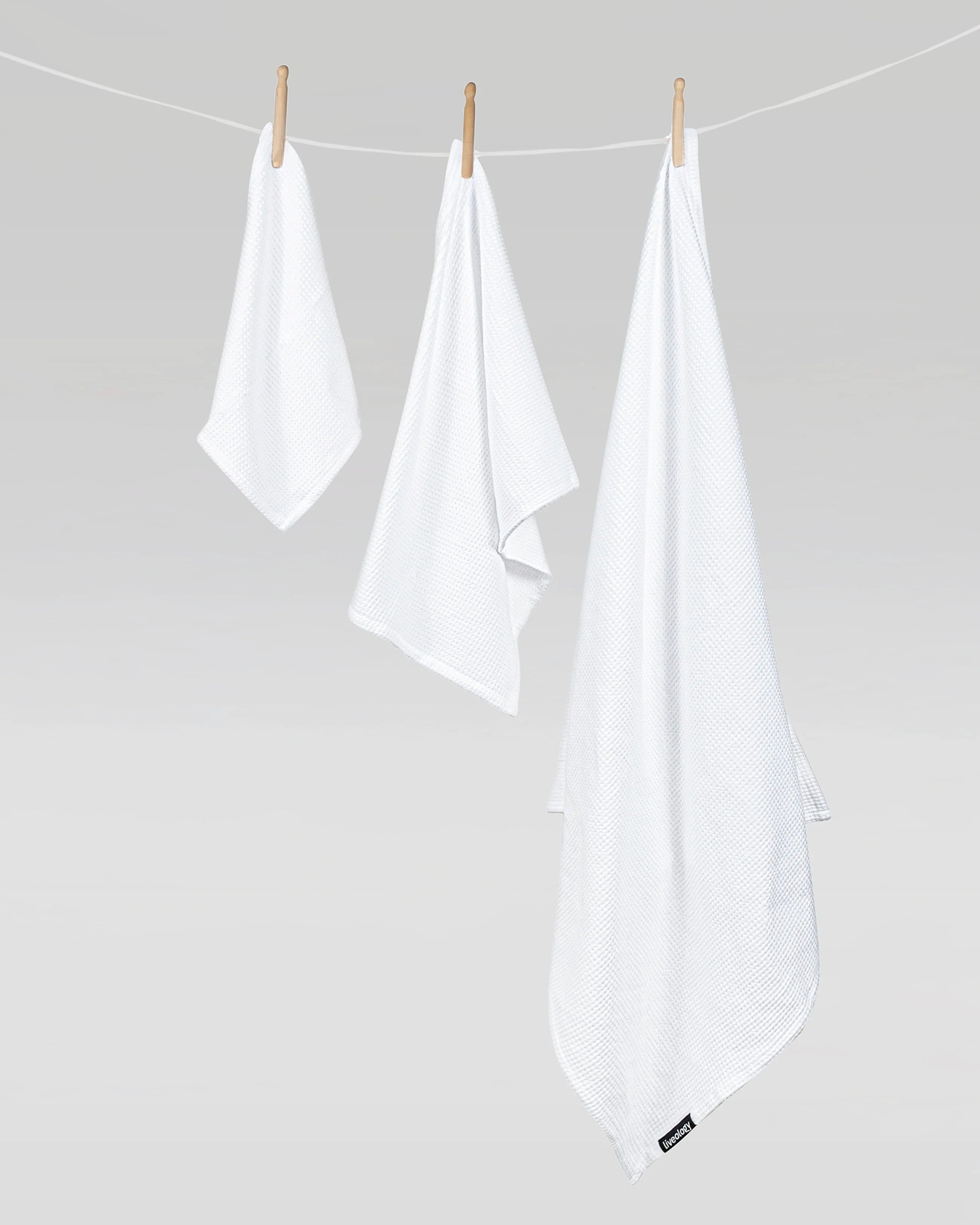 Sorrento waffle 3 pce set Bianco white - Product Image 