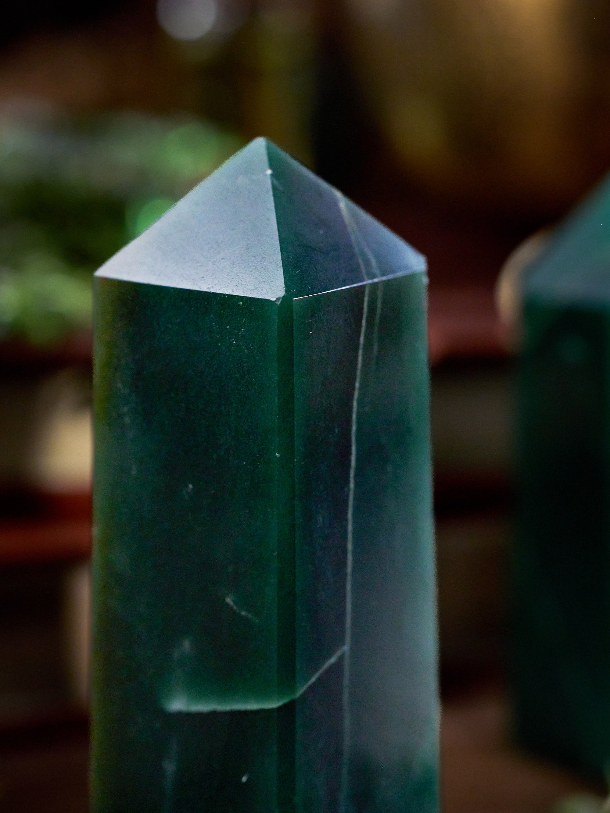 Semi-precious Gemstone - Green Jade Tower