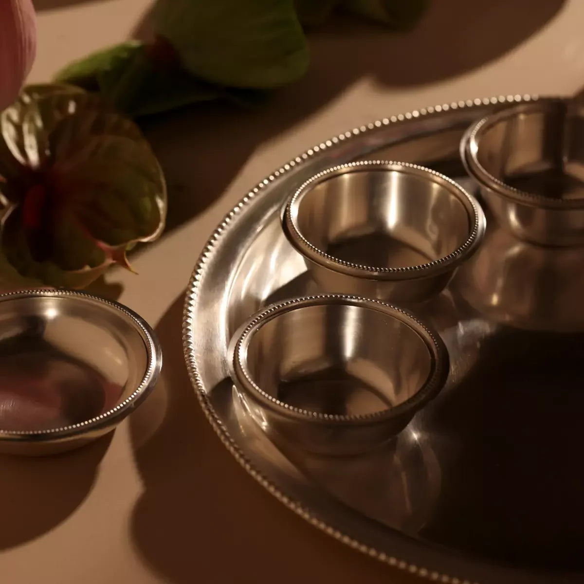 Heirloom Silverware Thali Set of 8 - Dinner Crockery