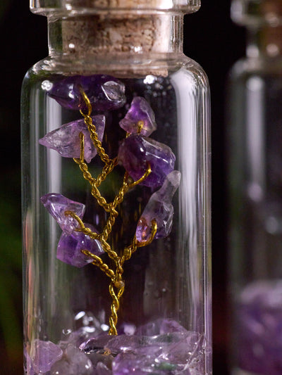 Semi-precious Gemstone - Amethyst Bottle Tree - Set of 2