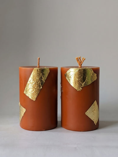 Ivory Thick Pillar Candles Set of 2