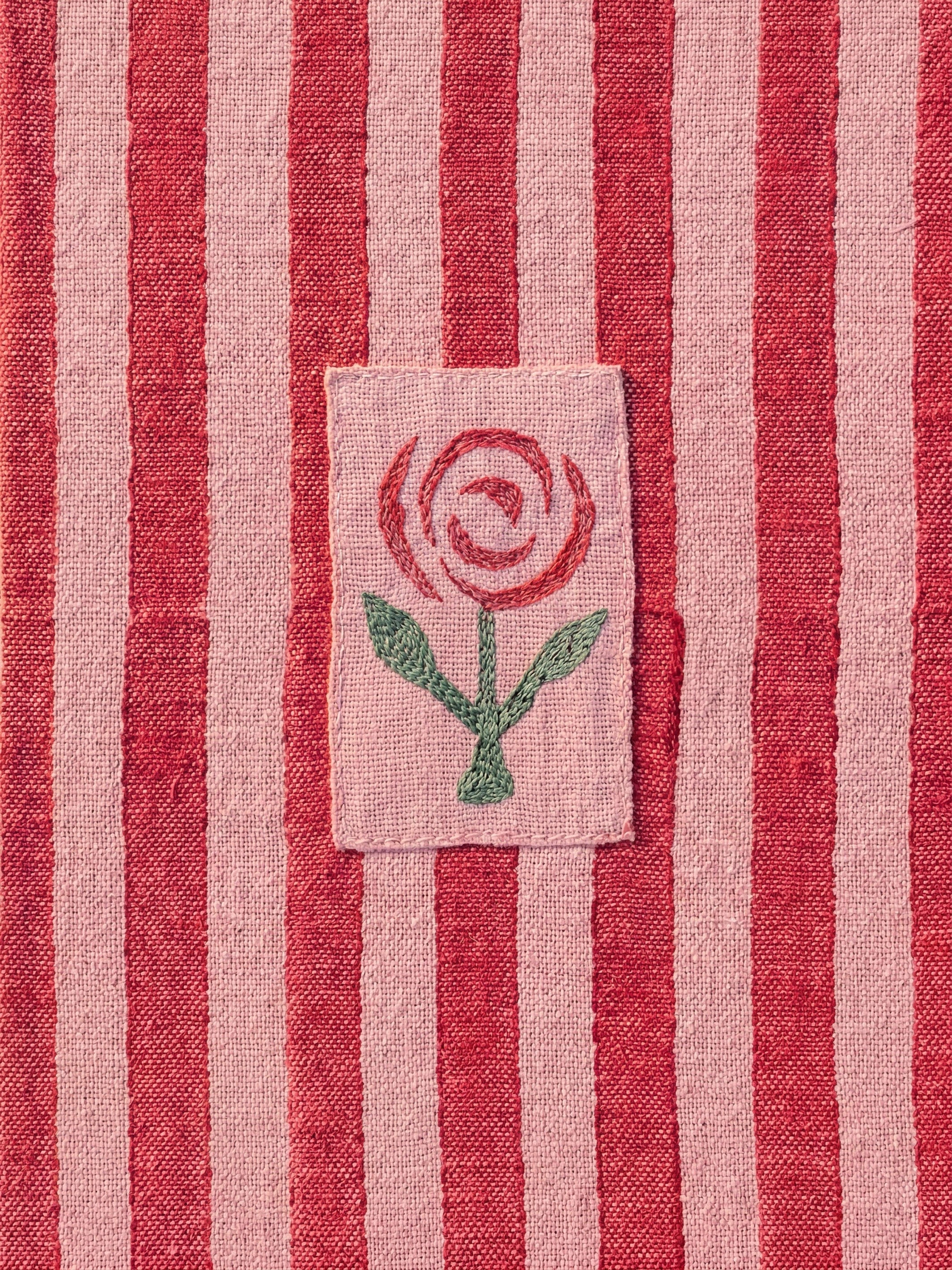 Handcrafted with Pink & Red Stripes A5 Journal Diary