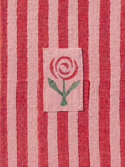 Handcrafted with Pink & Red Stripes A5 Journal Diary